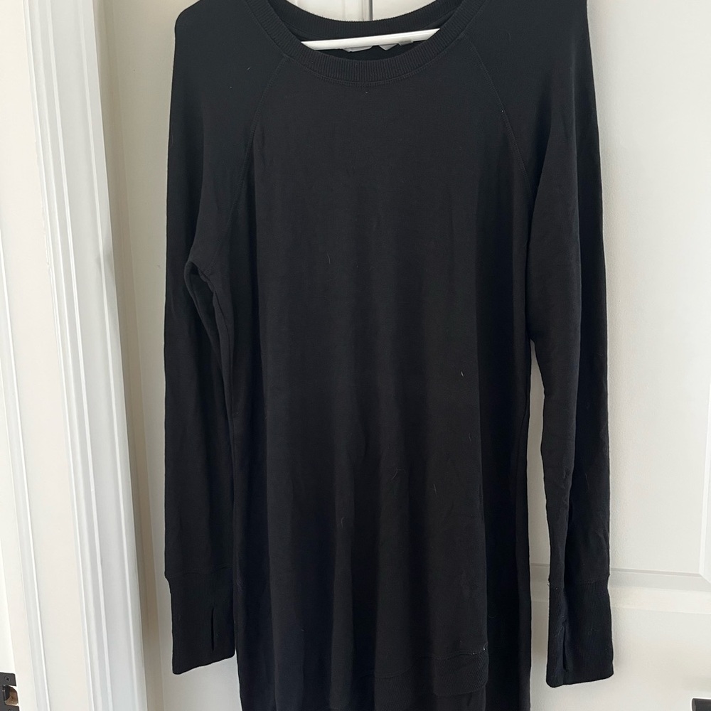 Athleta Black Long Sleeve Sweatshirt Dress